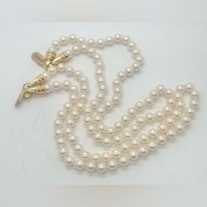 Set of 2 Napier Pearl Necklace with Gold Clasp Vintage Classic Preppy